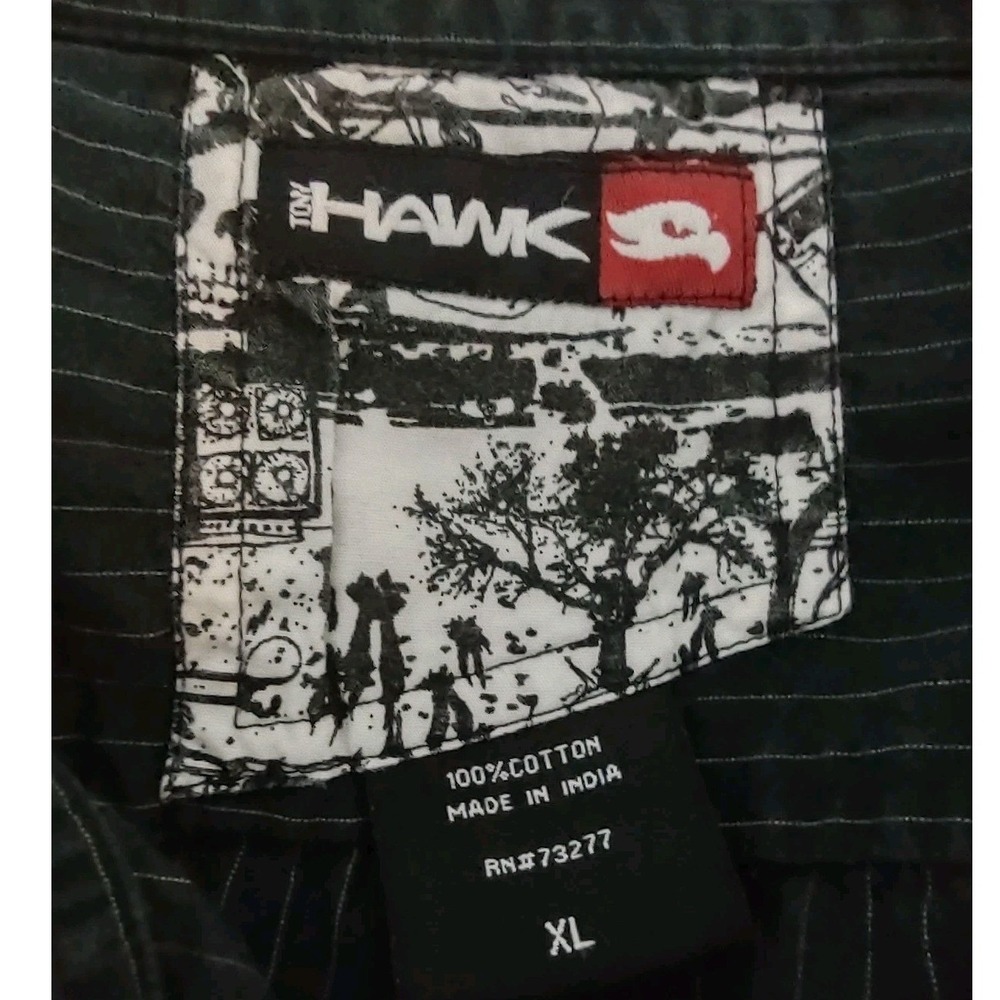 Tony Hawk Shirt Mens Size XL Button Down Short Sleeve Collared Pocket Logo Black - Picture 7 of 14